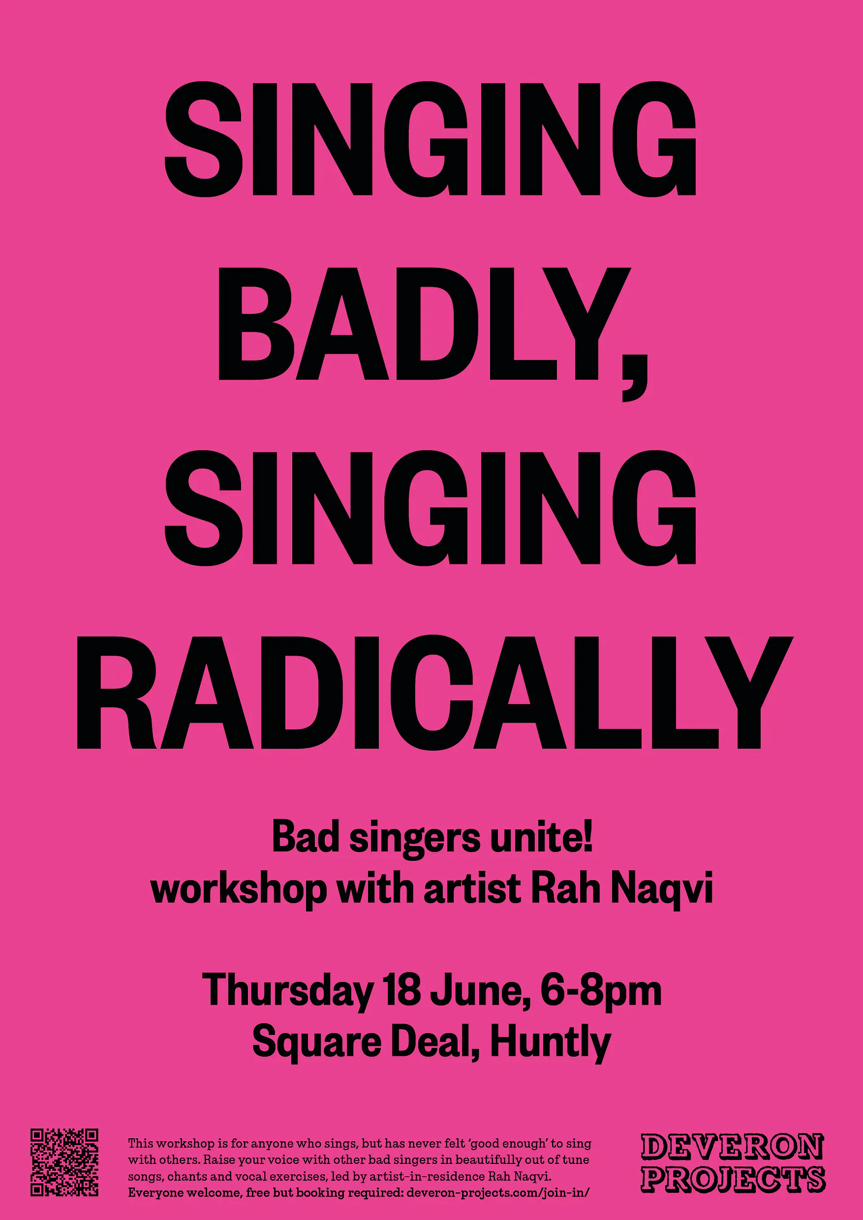 Poster for singing badly singing radically
