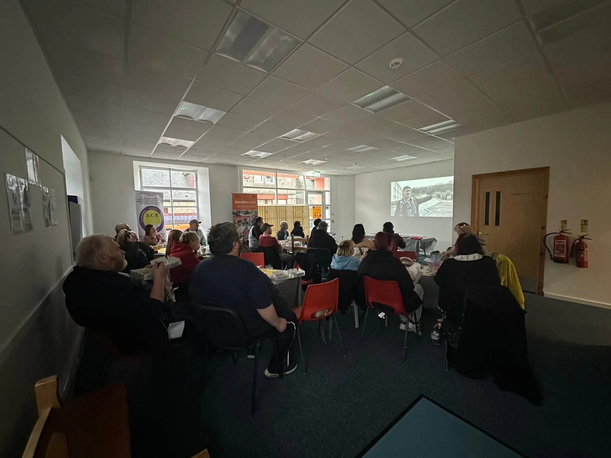 Film screening with Creative Recovery Inverclyde at Huntly Wellbeing Hub, March 2026. Photo: Diane Ord.