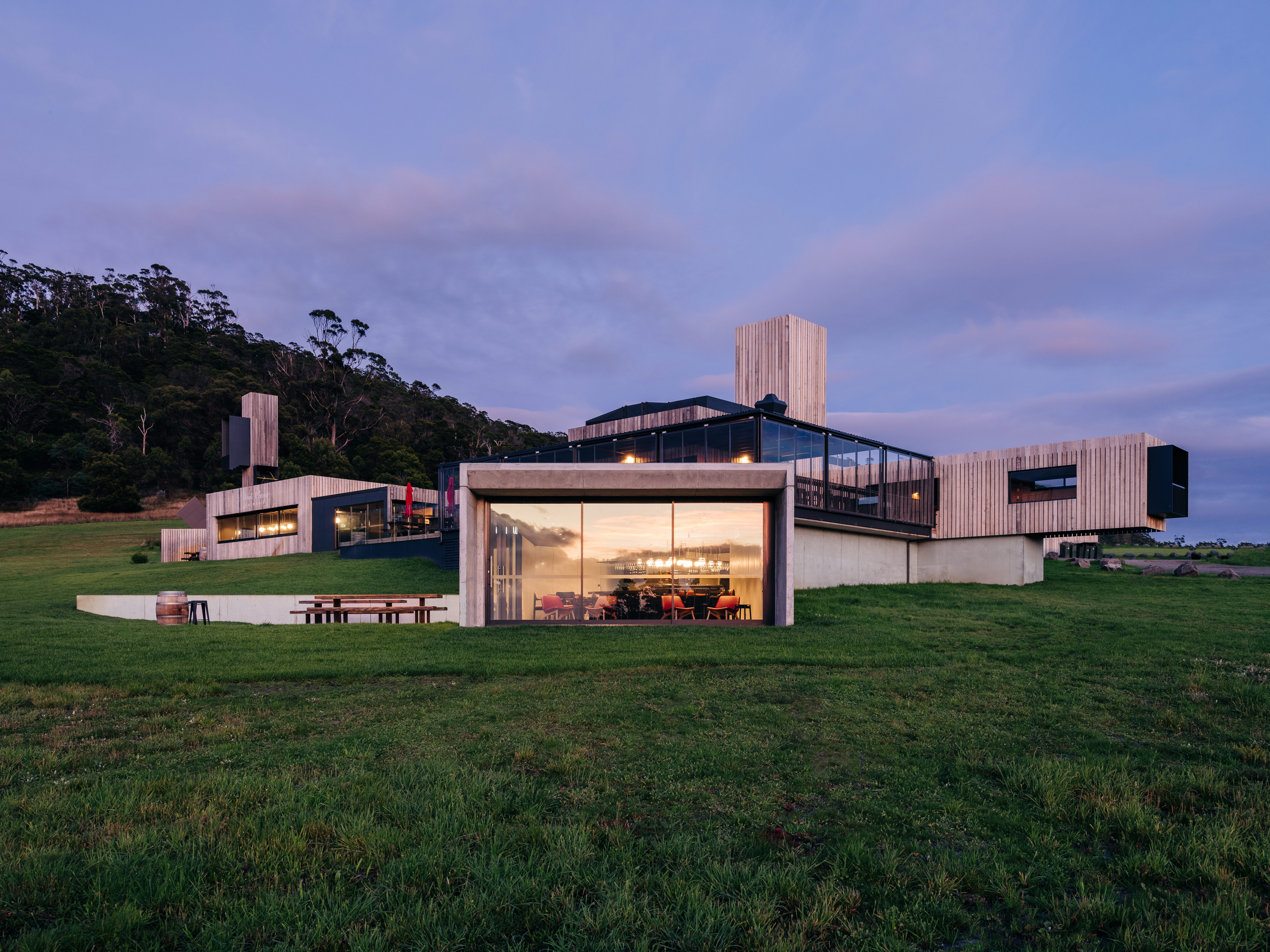 Devil's Corner Cellar Door at dusk