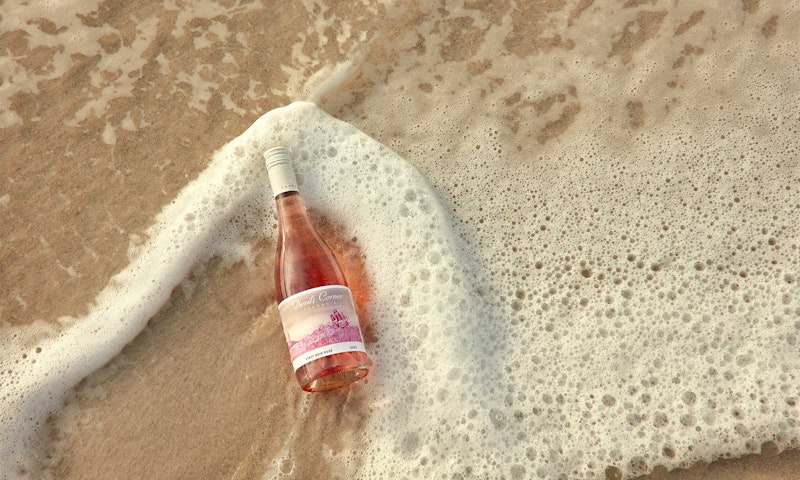 Devil's Corner Pinot Noir Rosé on beach