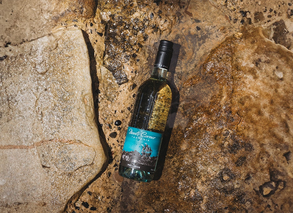 Bottle of Pinot Grigio White Wine from Tasmania's Devil's Corner Winery