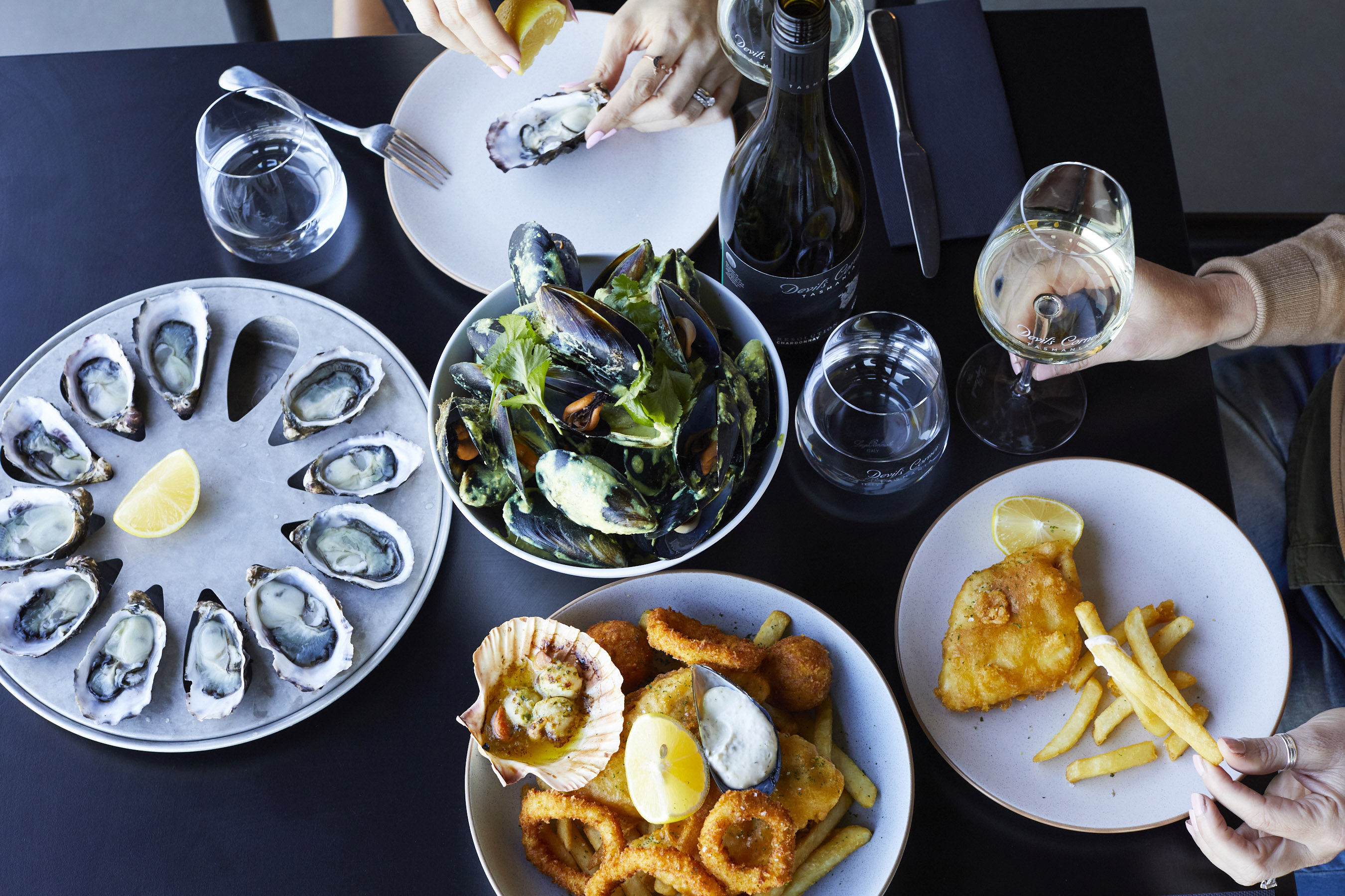 Selection of seafood from Fishers of Freycinet