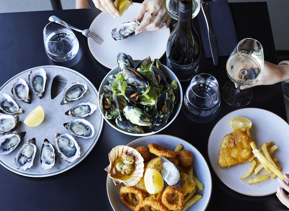 Selection of seafood from Fishers of Freycinet