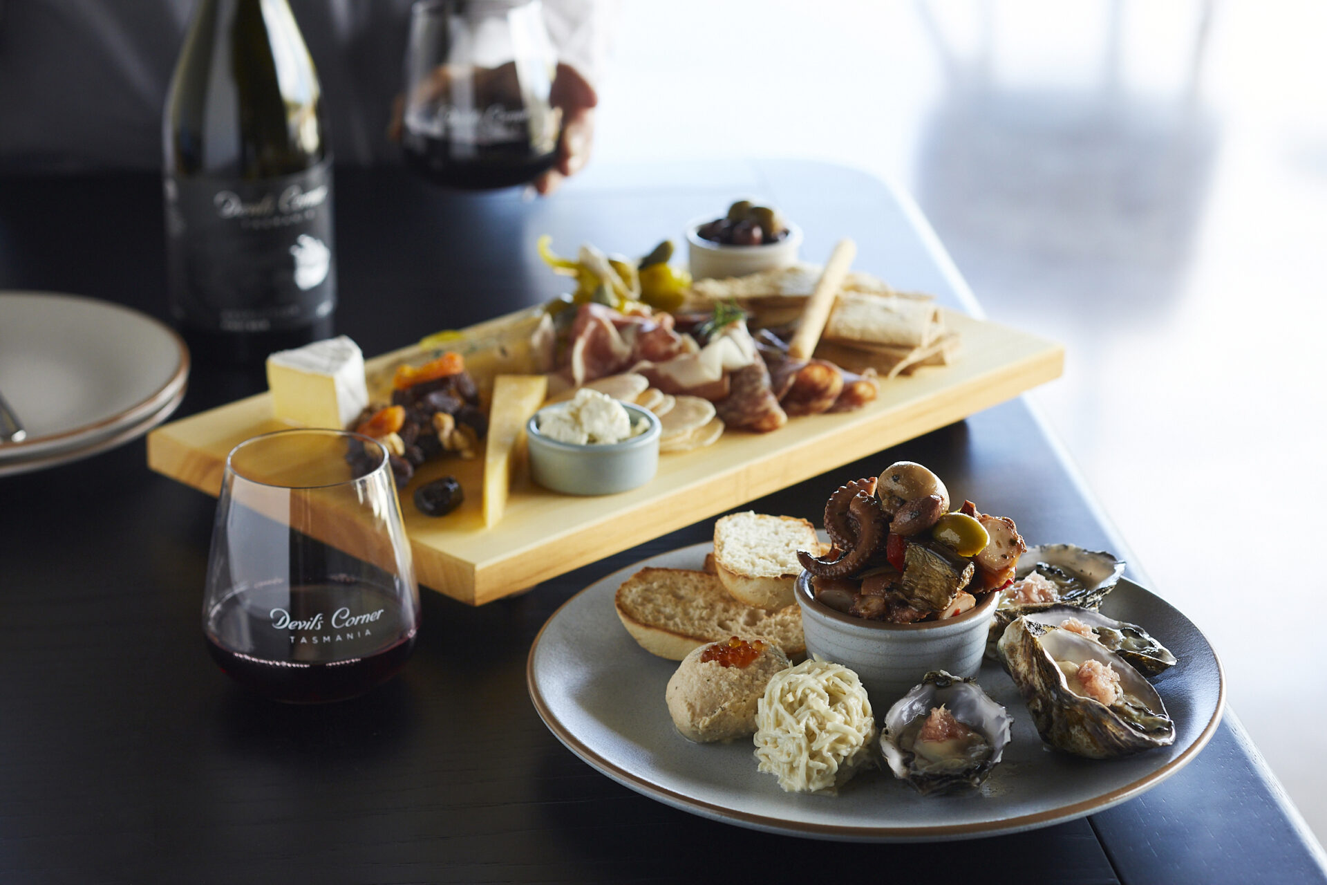 Selection of seafood at Devil's Corner