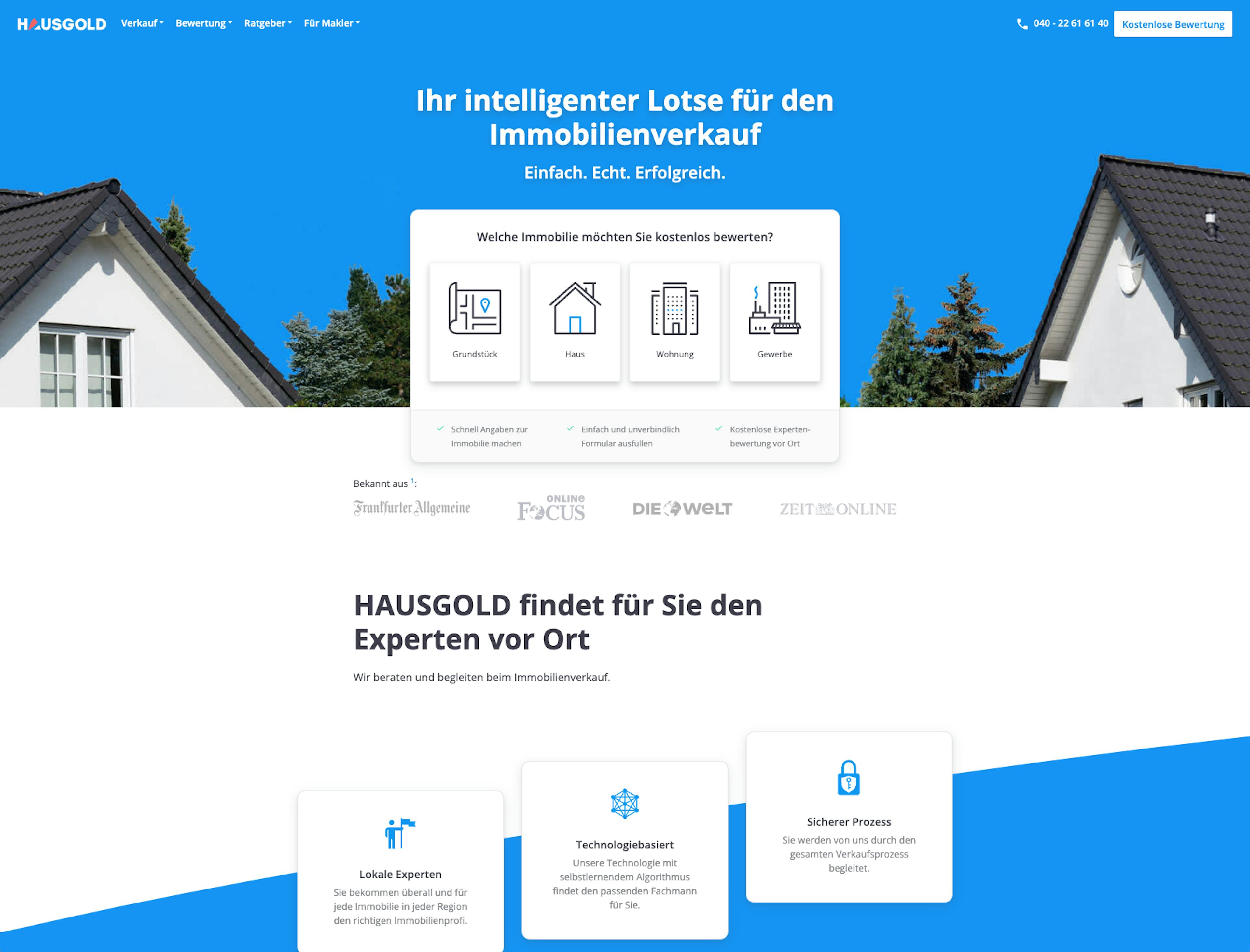Hausgold Homepage