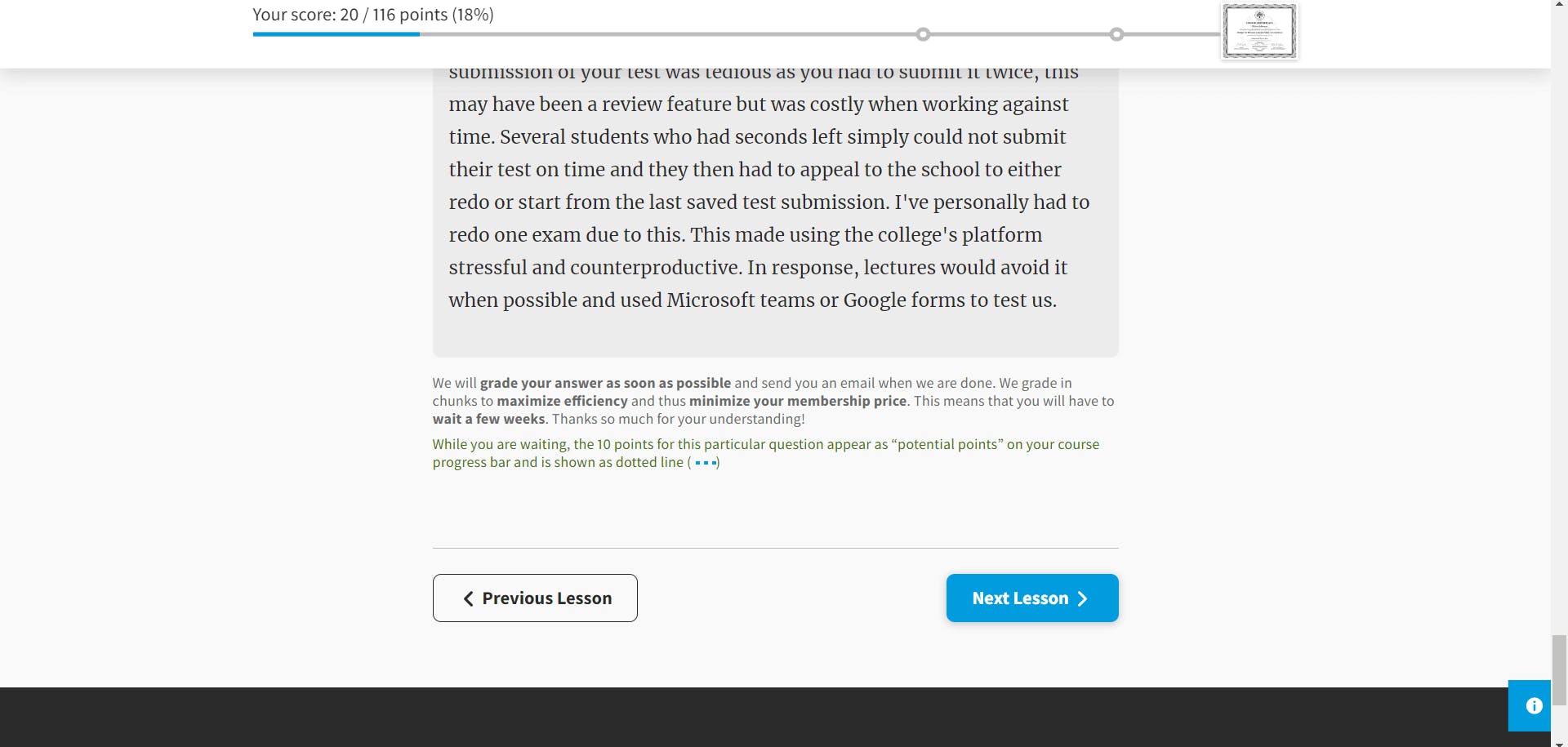 Open ended question