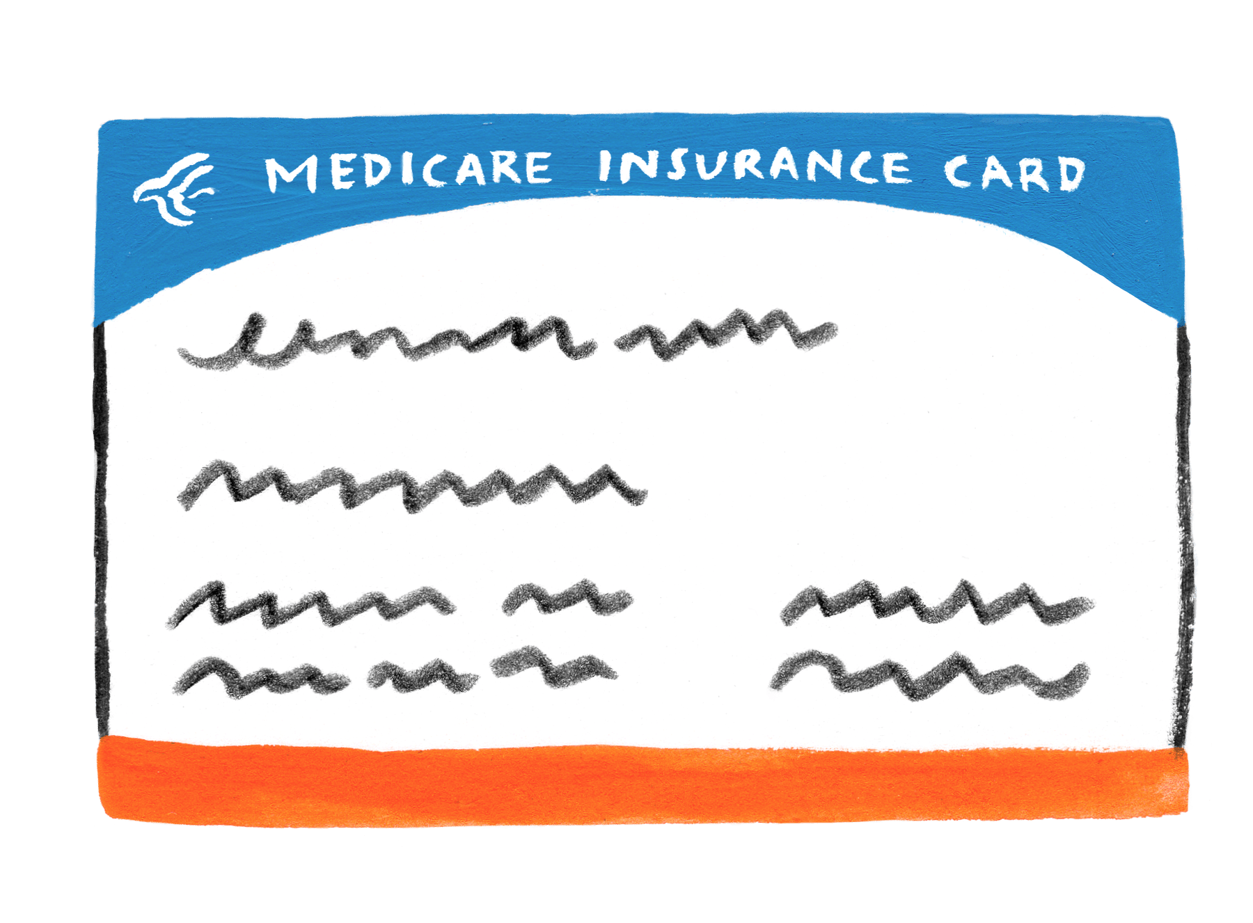 Illustration of a Medicare insurance card.