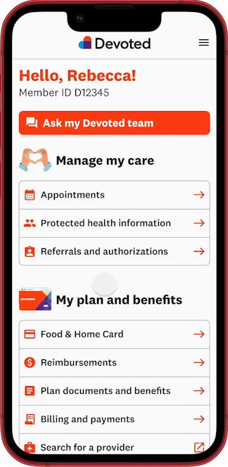 Image of My Devoted app home page