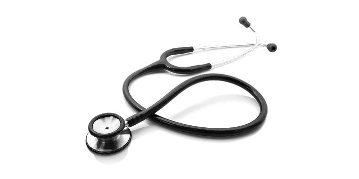 Black medical stethoscope.
