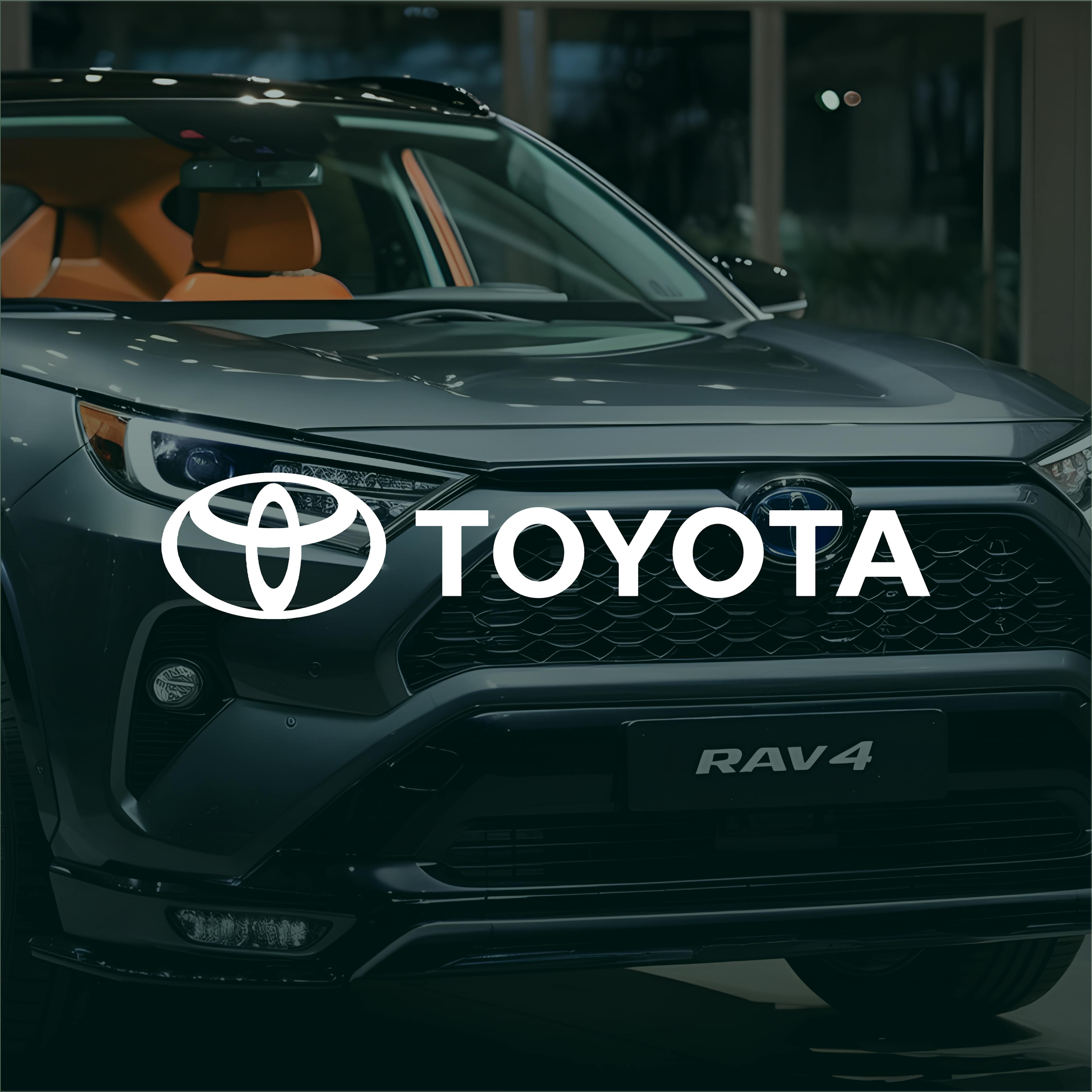 Toyota RAV4 car with Toyota logo on the front