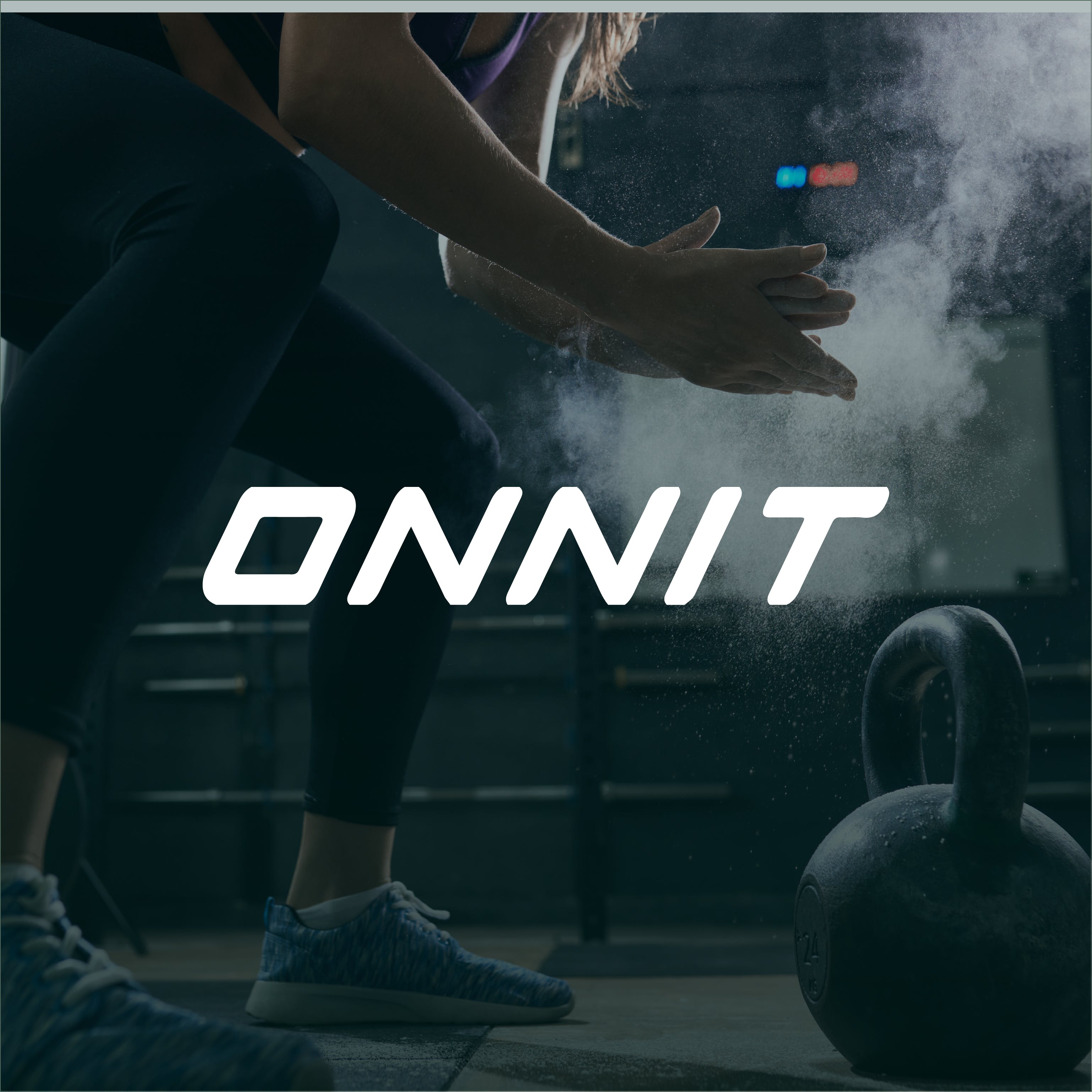 Person preparing for workout, kettlebell on floor
