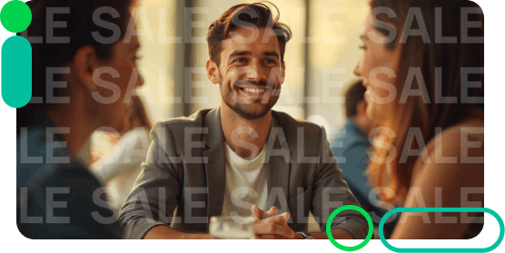 Man smiling in a professional setting, engaged in a conversation.