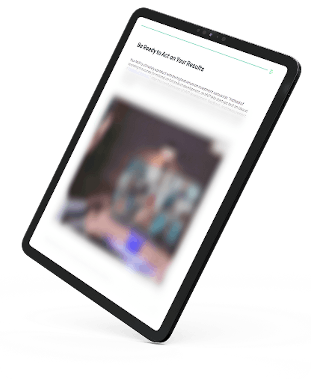 An ipad with blurred article