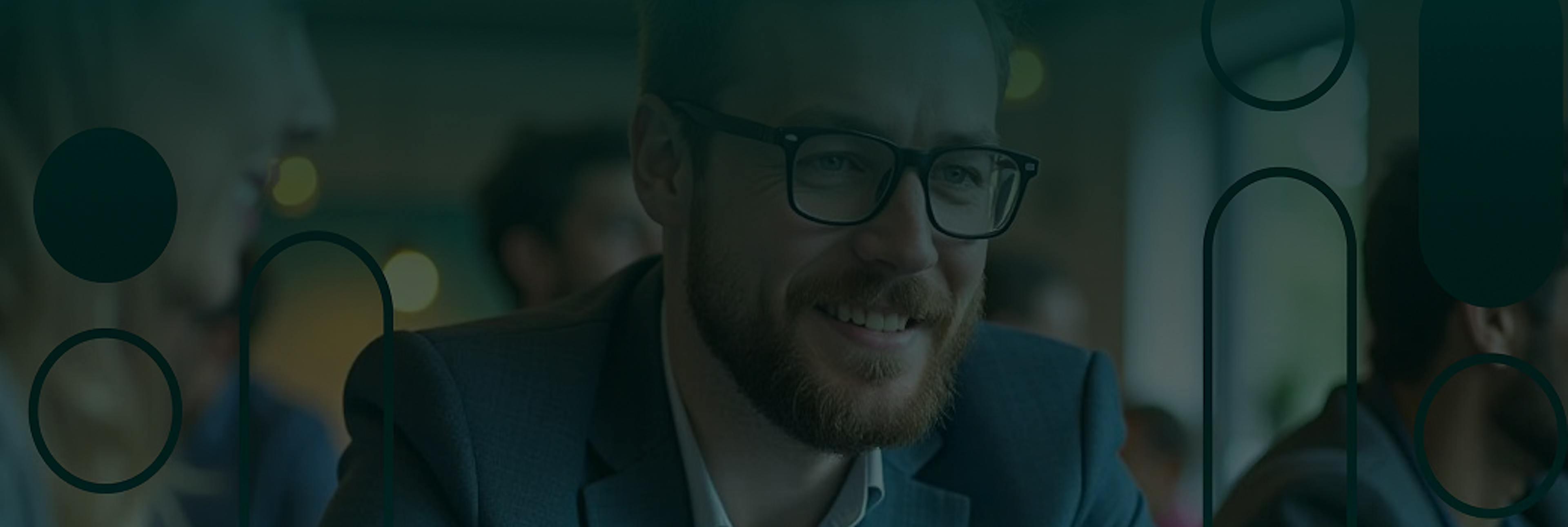 men with glasses with green filter