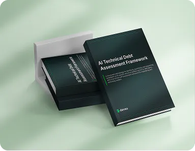 AI tech debt Ebook, two books one on top of the other