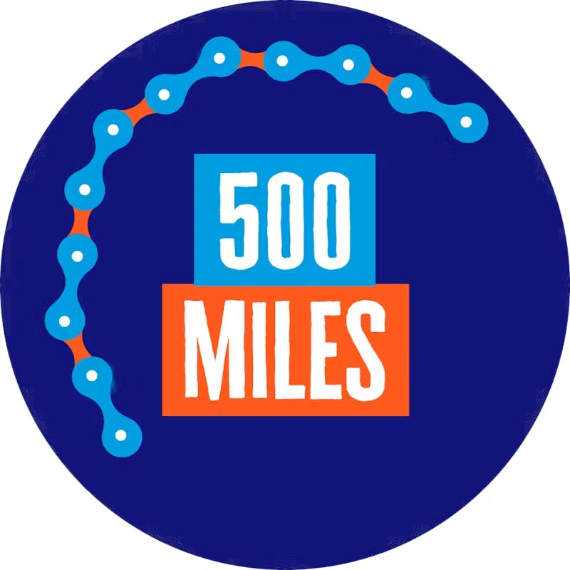 500 miles cycled