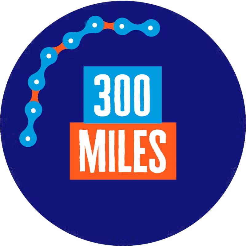 300 miles cycled