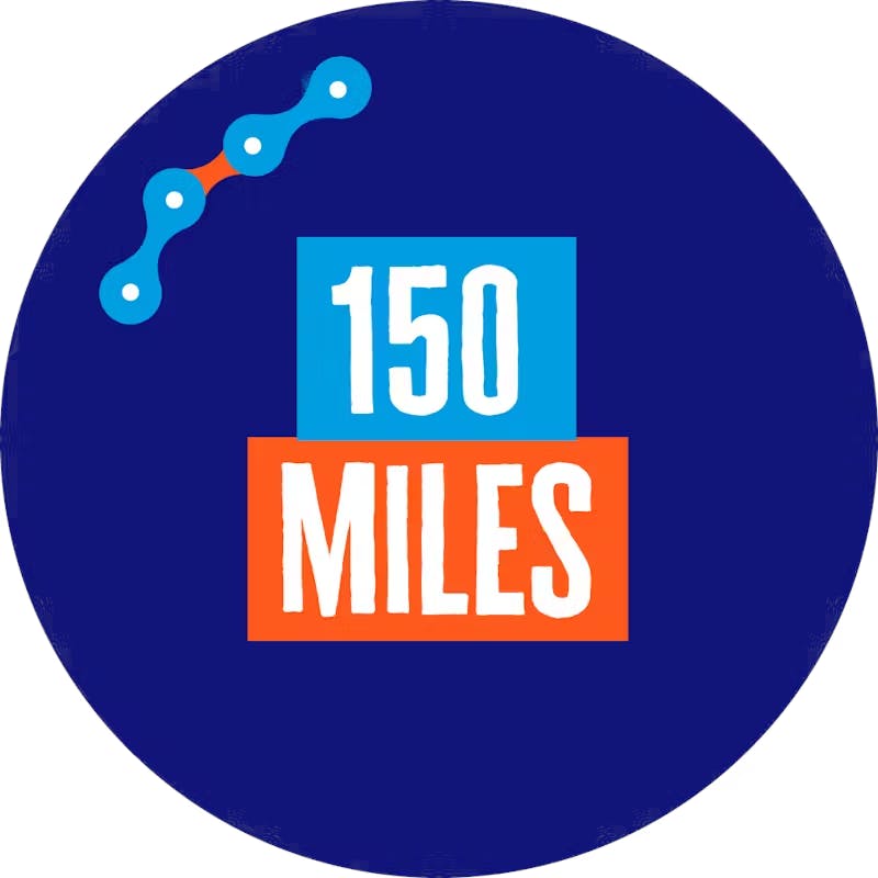 150 miles cycled