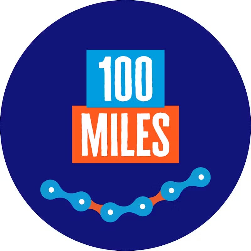 100 miles cycled