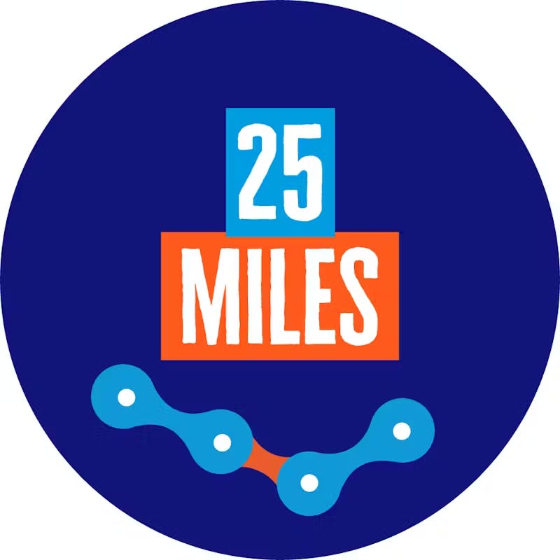 25 miles cycled