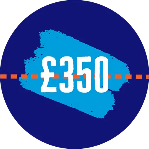 £350 raised badge