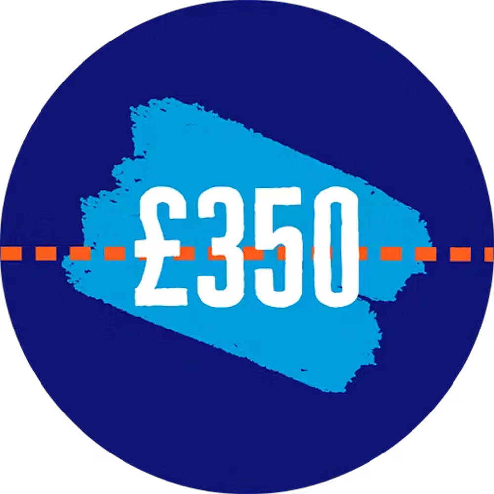 £350 raised badge