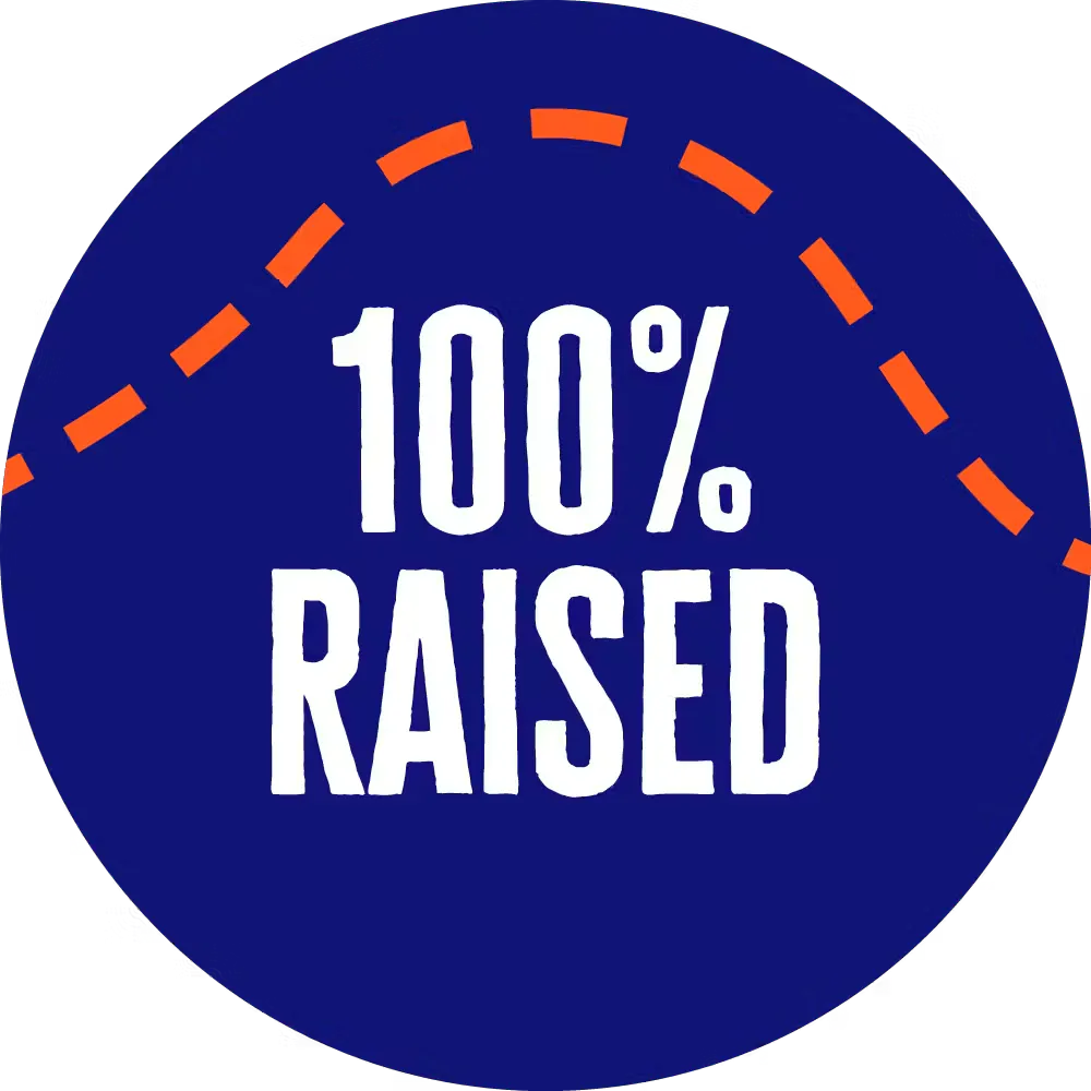 100% raised badge