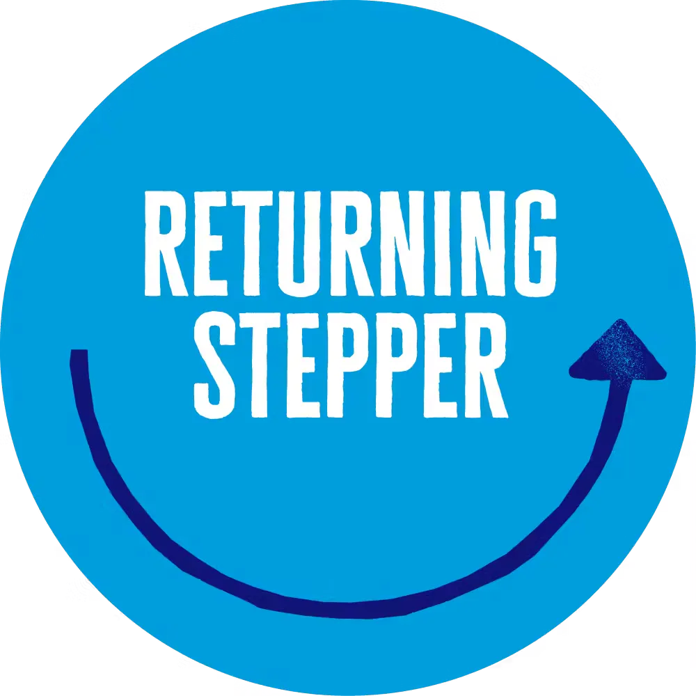 returning stepper badge 