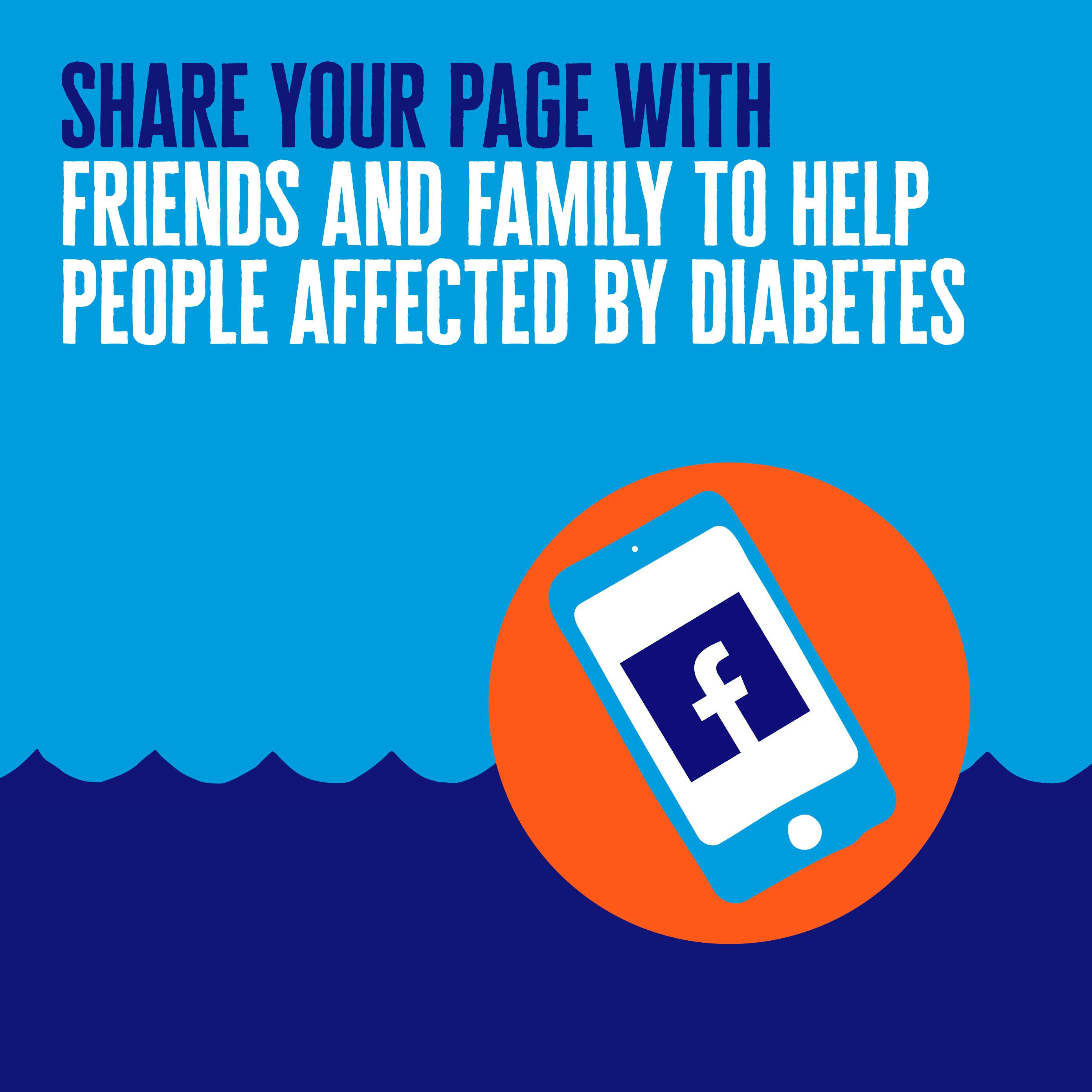 Share your page with friends and family to help people affected by Diabetes