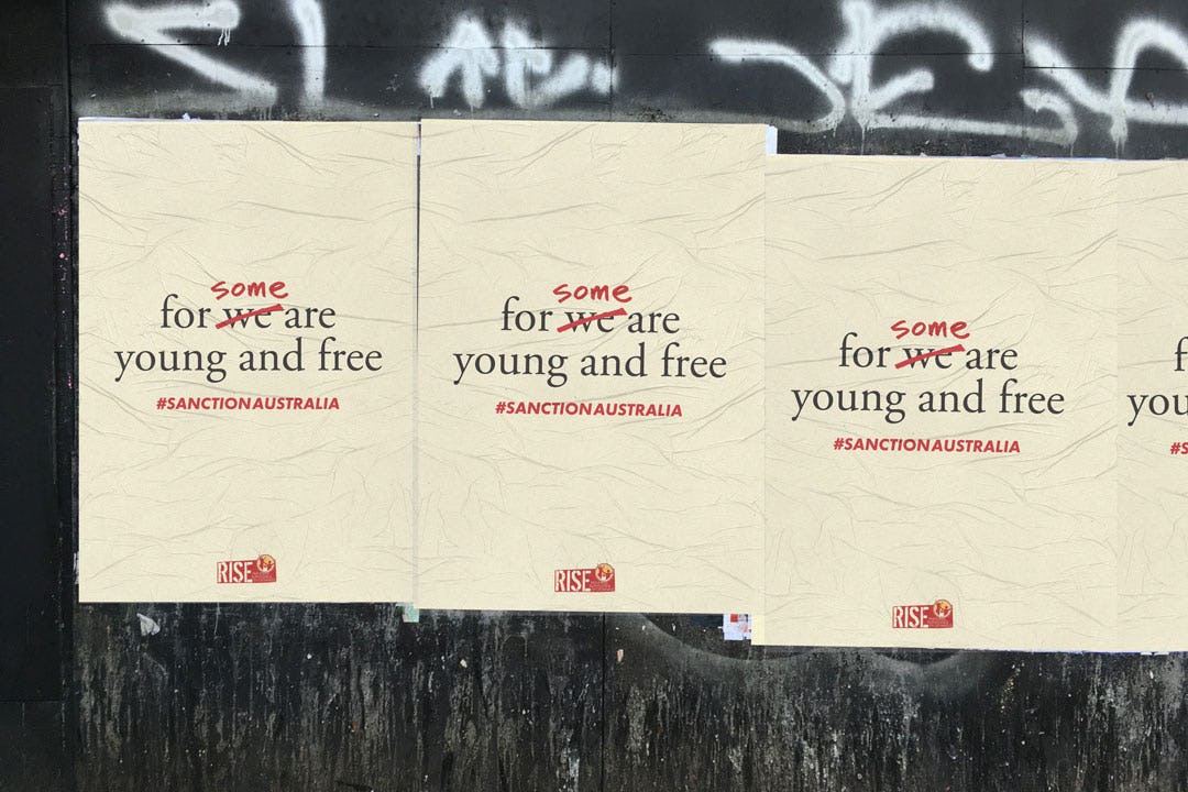 Poster reading "For some are young and free"