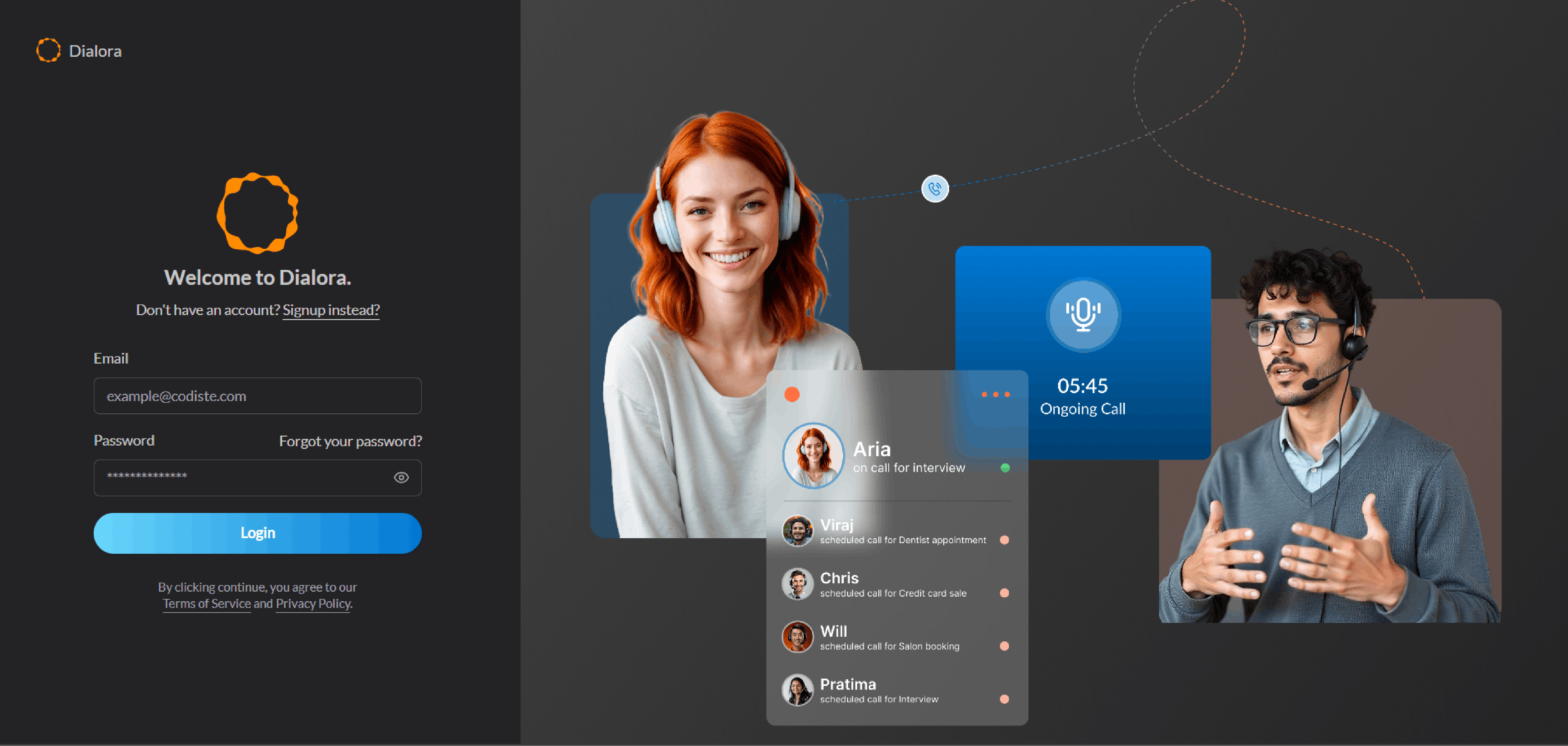 Sign Up and Log In to Dialora - Preview