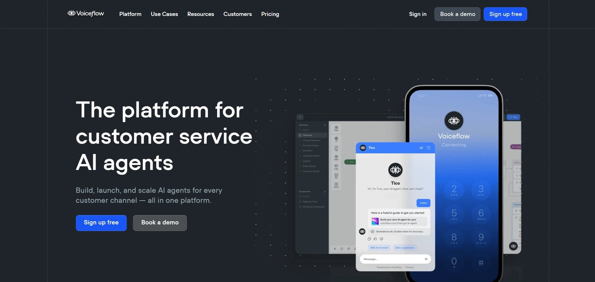 Voiceflow Home Page - Preview