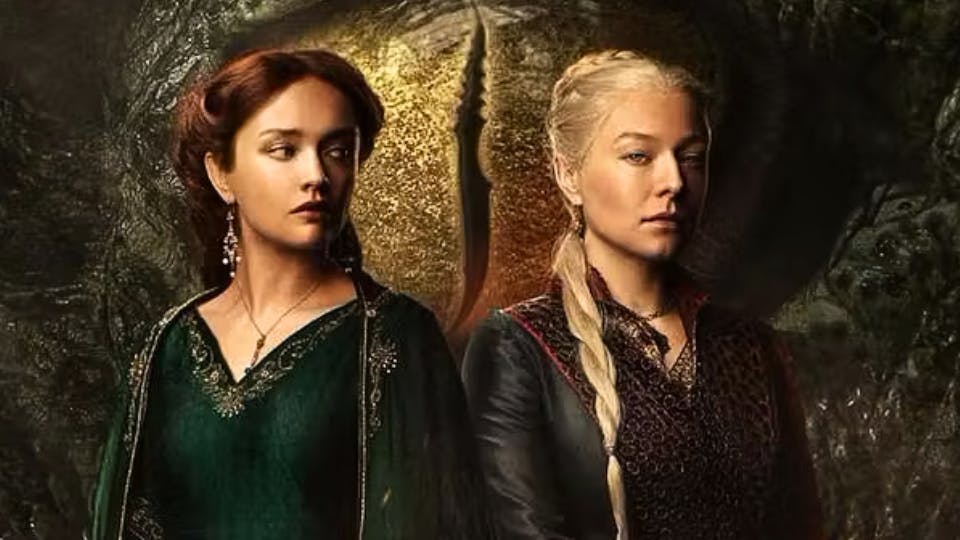 Rhaenyra e Alicent em imagem da série "A Casa do Dragão"