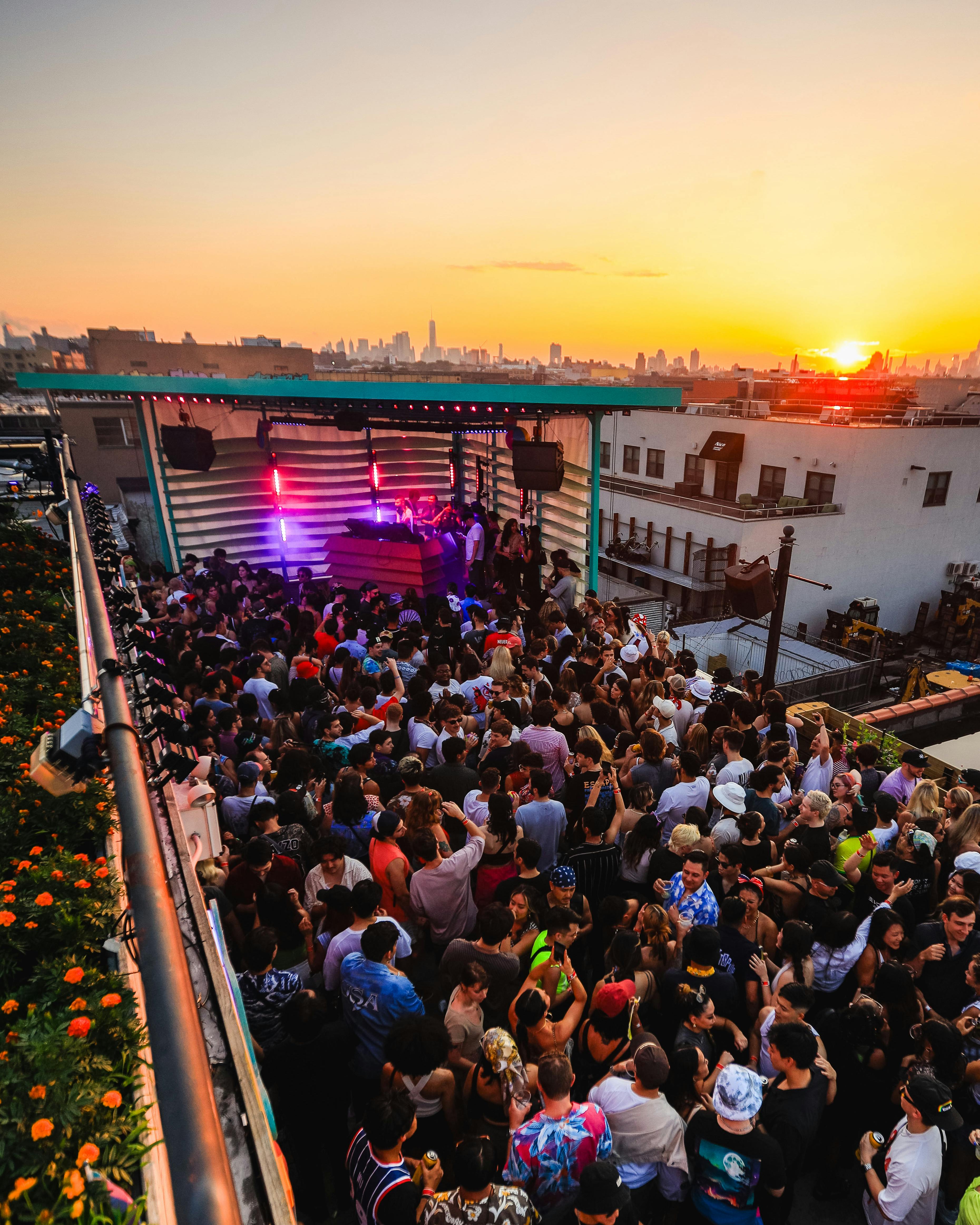 fans at Elsewhere's rooftop