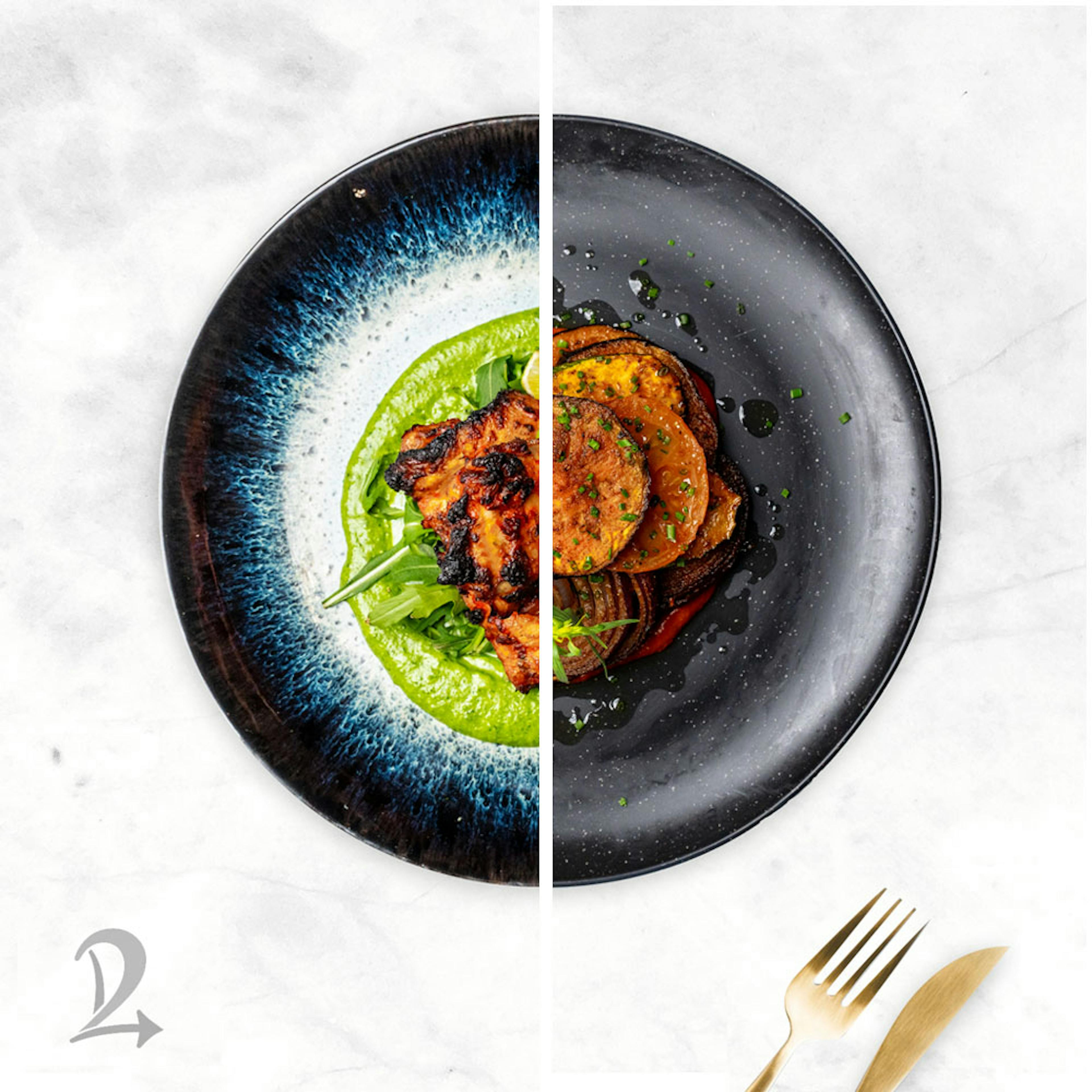 Piri Piri Thighs - Cajun Spiced Ratatouille & Tarragon Oil  