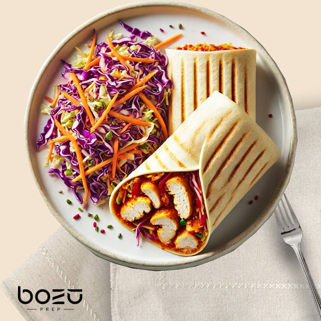 Sweet chilli Chicken Wrap, Bozu Slaw