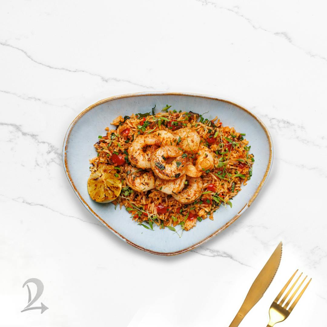 Chilli & Lime Prawns with Dirty Rice