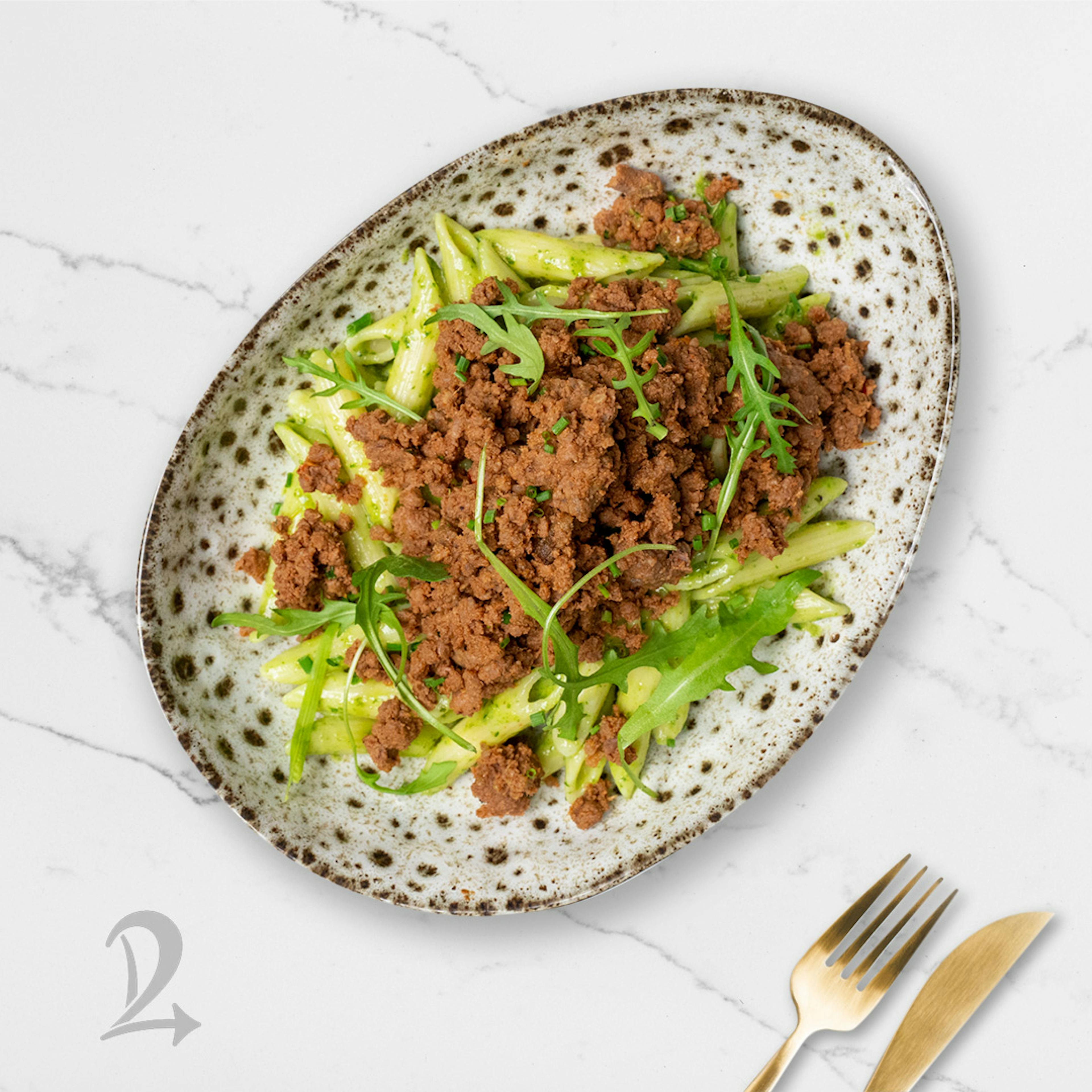Lightly Seasoned Steak Mince - Penne