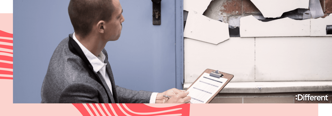 property owner inspecting tenant damage to evict a tenant