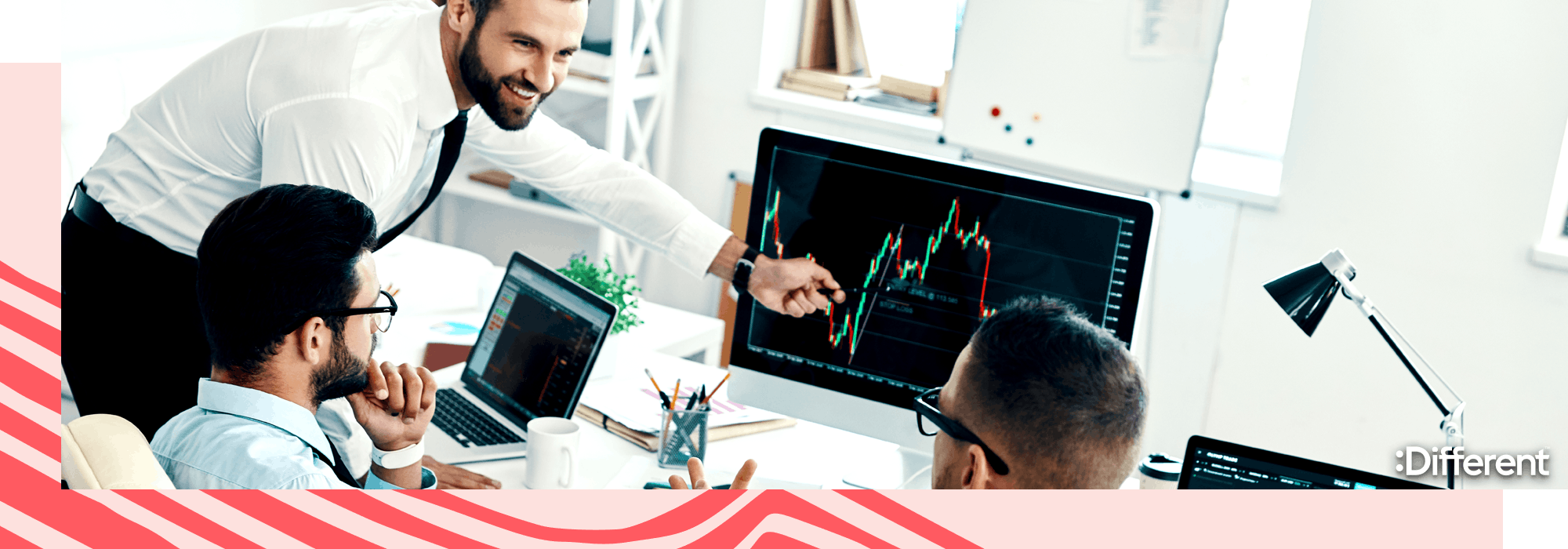 A group of real estate investors discussing investment possibilities in both property and shares