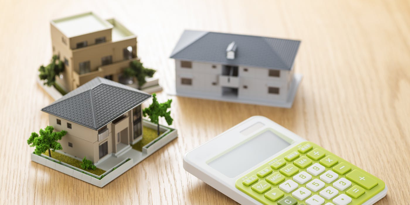model houses and calculator
