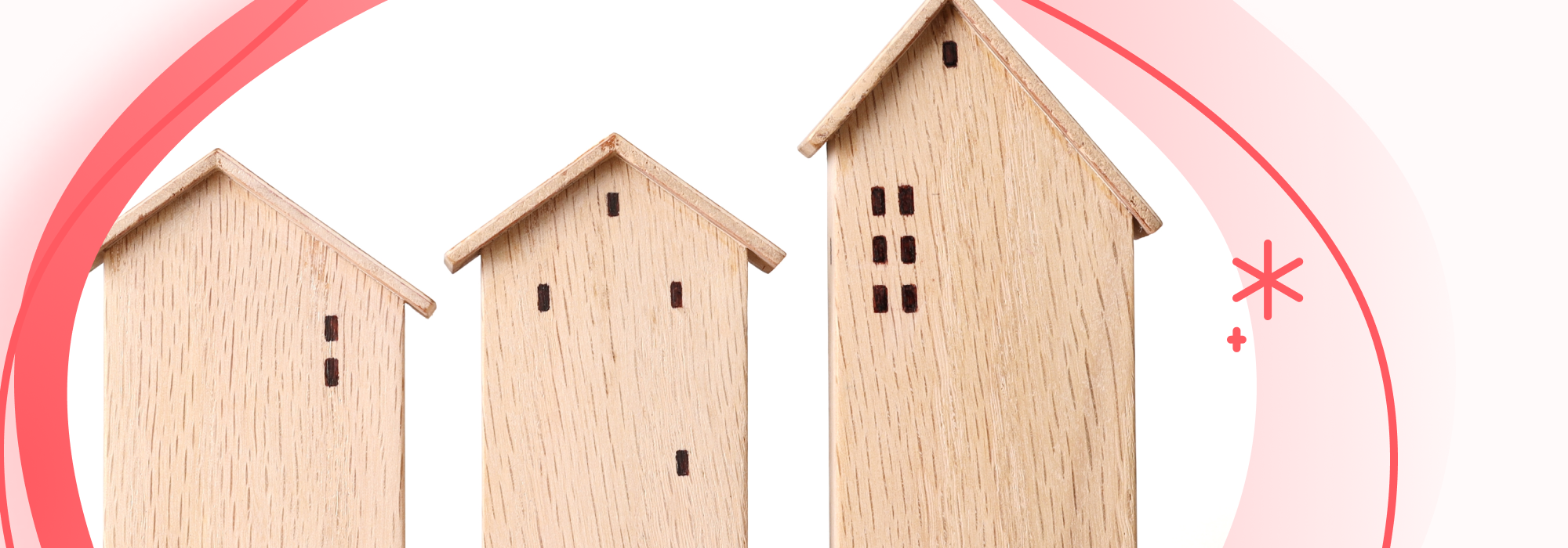 Three model houses depicting the Australian property and UK property 
