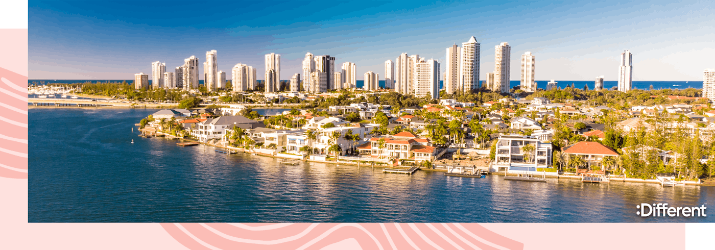 Distant view of Gold Coast