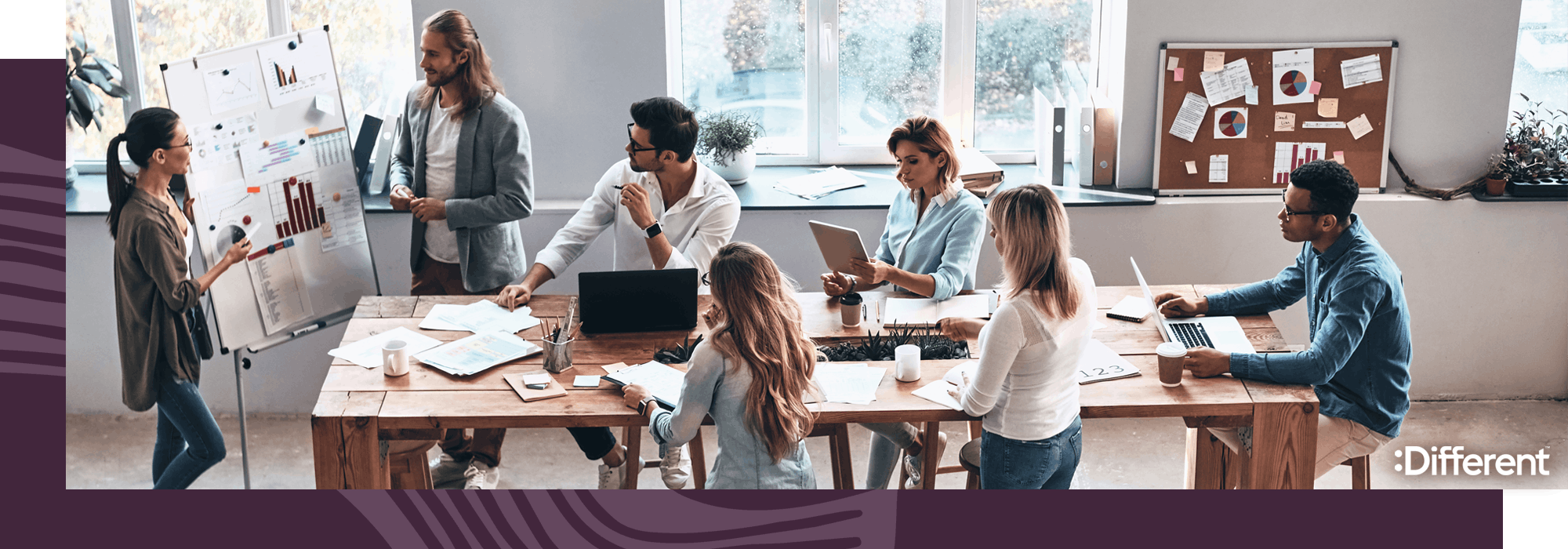 A brainstorming session among agency principals about driving sales leads from rent rolls