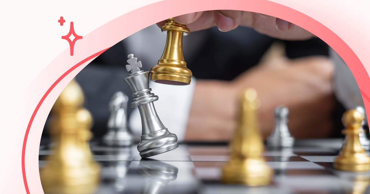 Silver and gold pieces on a chess board signifying winning property investment strategies