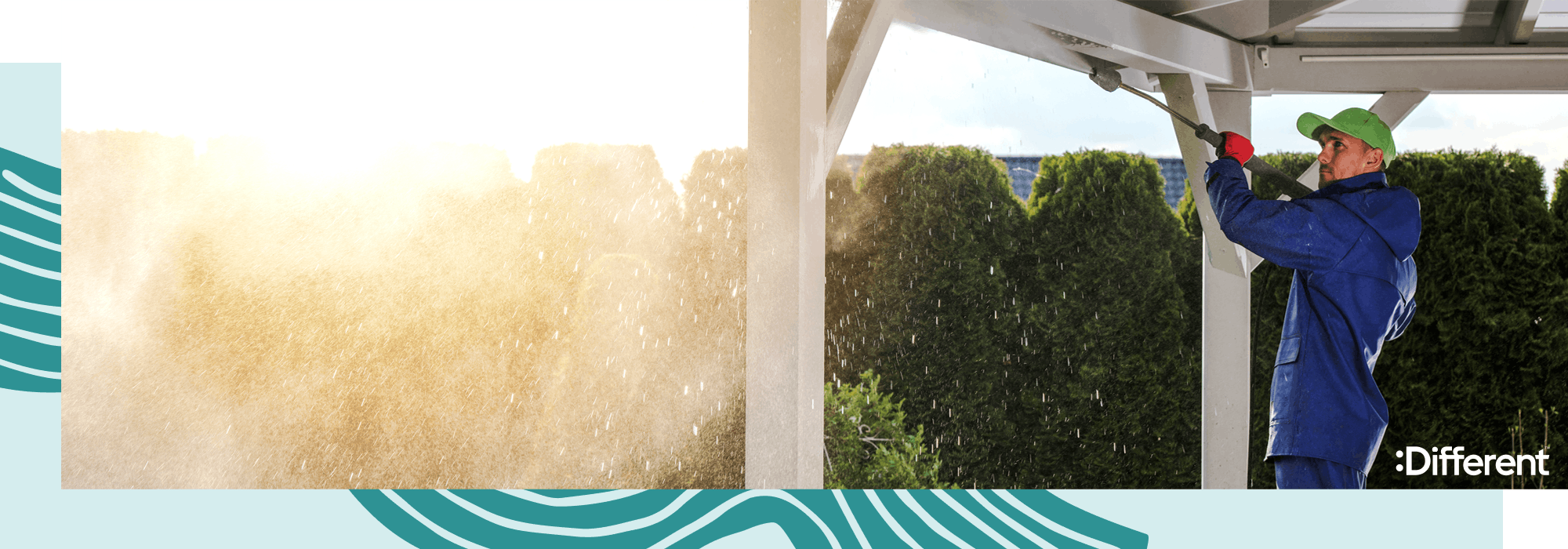 A man cleaning rafters