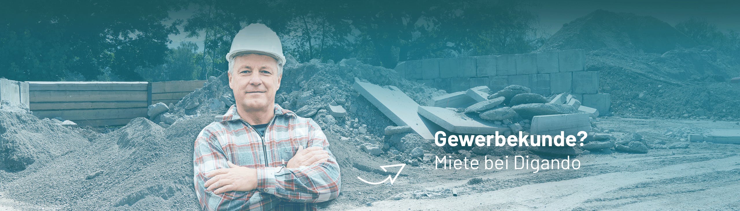 baumaschinenmieter auf einer baustelle