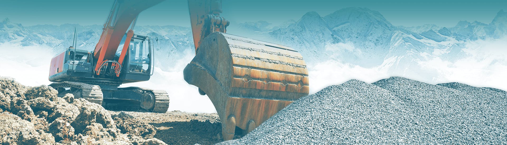 mietbagger auf der baustelle