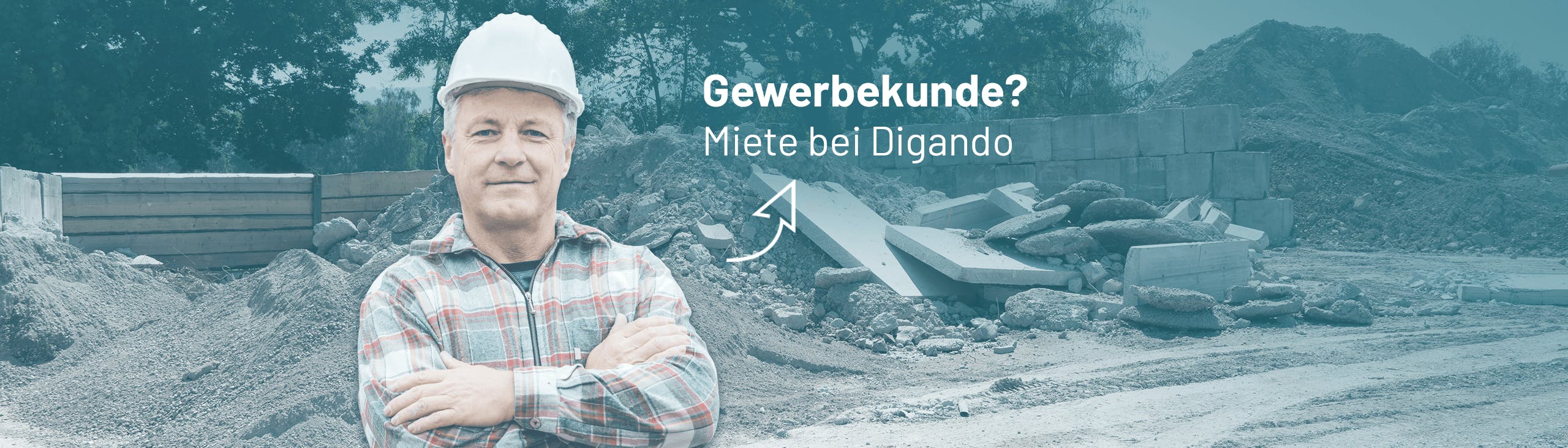 baumaschinenmieter auf einer baustelle