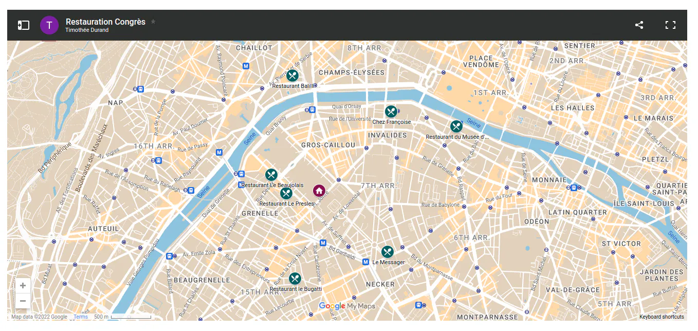 Digitale Karte von Paris